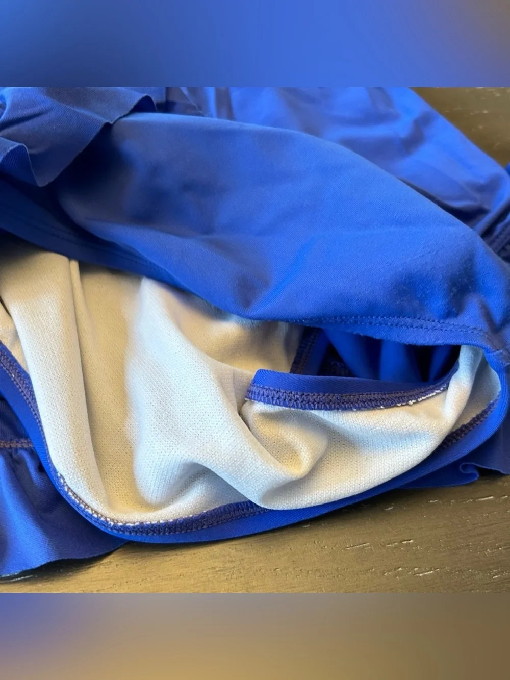 Beautiful blue one piece swimsuit.  Size 10. Very classy and cute!